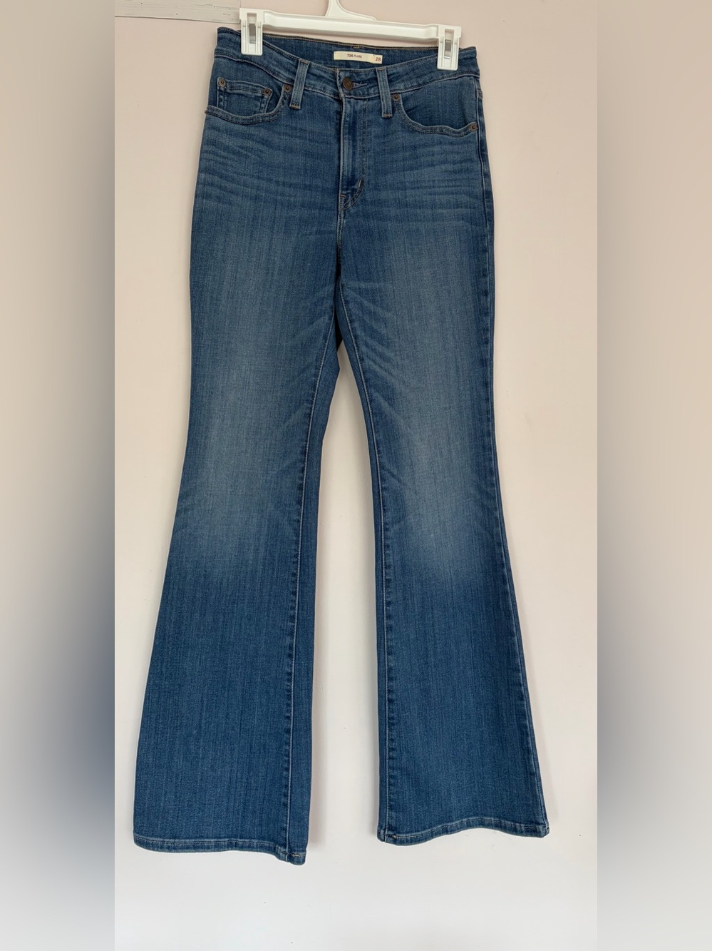 Levi's Women's 726 Flare Jeans in Medium Wash Blue, stretch